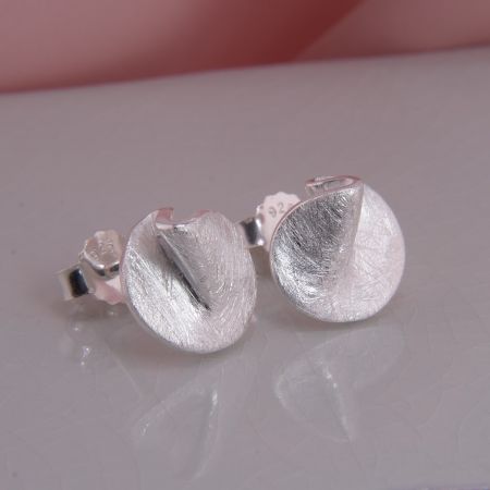 Silber Ohrstecker mit Raffung